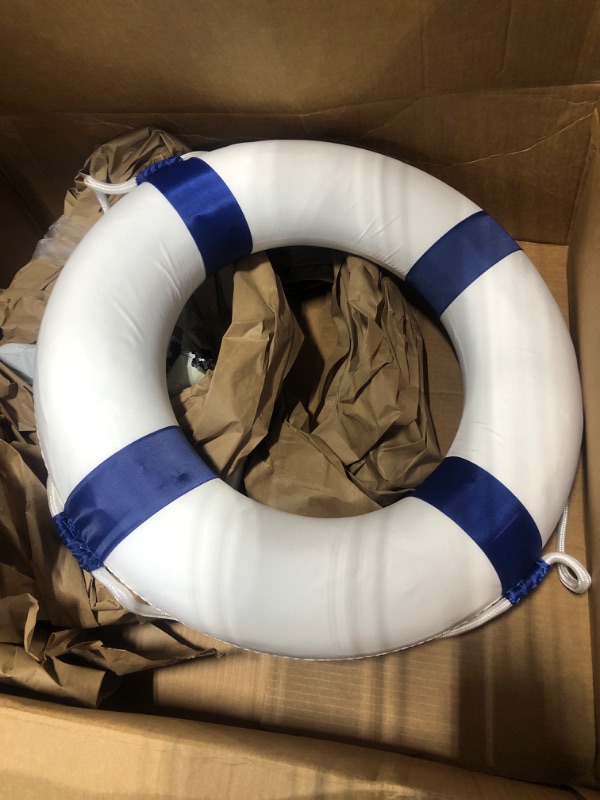 Photo 2 of 20 inch/50cm Small Diameter Swim Foam Ring Buoy Swimming Pool Safety Life Preserver with Perimeter Rope