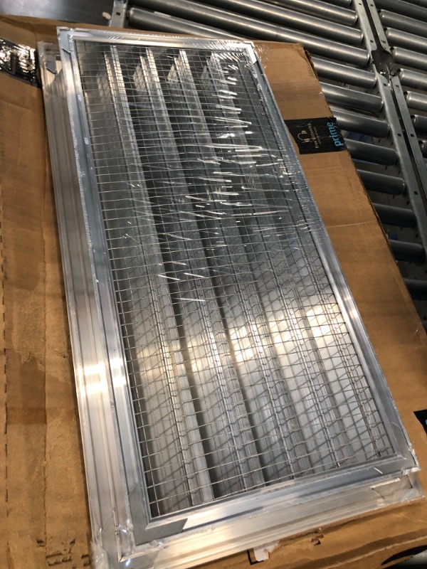 Photo 3 of 26"w X 12"h Aluminum Exterior Vent for Walls & Crawlspace - Rain & Waterproof Air Vent with Screen Mesh - HVAC Grille - Aluminum [Outer Dimensions 27.5”w x 13.5”h] 26 x 12 Anodized Aluminum