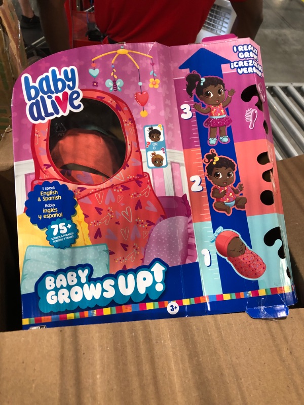 Photo 1 of Baby Alive Baby Grows Up (Sweet) - Sweet Blossom or Lovely Rosie, Growing and Talking Baby Doll, Toy with 1 Surprise Doll and 8 Accessories
