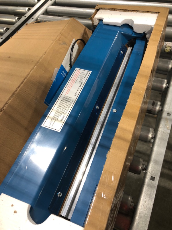 Photo 2 of 16 inch 400mm Impulse Sealer, Manual Bag Sealer Heat Sealer, Adjustable Timer Electric Heat Seal Bag Sealer Sealing Machine with 2 Free Replacement Kit Tabletop Impulse Sealer, Blue 400mm long press handle