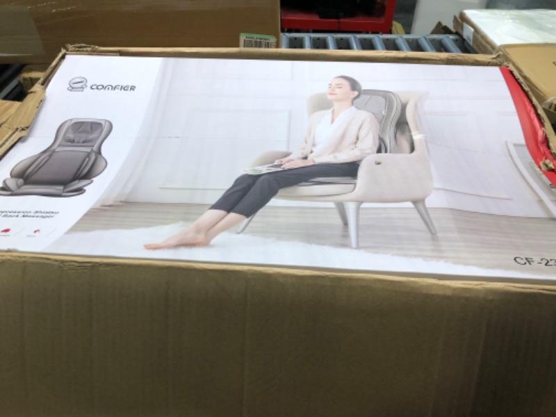 Photo 1 of COMFIER Shiatsu Neck & Back Massager – 2D/3D Kneading Full Back Massager with Heat & Adjustable Compression, Massage Chair Pad for Shoulder Neck and Back Full Body, Gifts for Men Dad Dark Gray