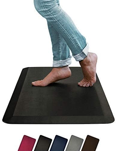 Photo 1 of Sky Solutions Oasis Anti Fatigue Mat - Cushioned 3/4 Inch Comfort Floor Mats for Kitchen, Office & Garage - Padded Pad for Office - Non Slip Foam Cushion for Standing Desk (20" x 32", Black)