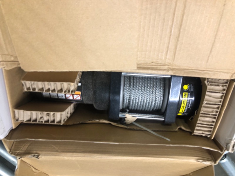 Photo 1 of Superwinch 1130220 LT3000 12V DC WInch 3,000lb/1361kg Single Line Pull with Roller Fairlead, 3/16in x 50ft Steel Wire Rope, Corded Handheld Remote