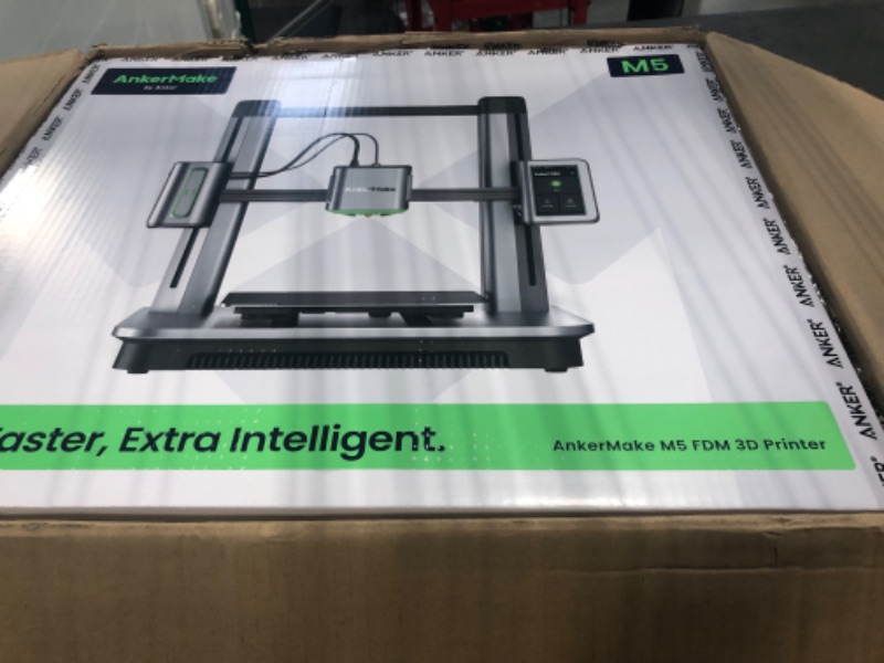 Photo 1 of AnkerMake M5 3D Printer, FDM 3D Printer, 5X Faster and Extra Intelligent, Cut Print Time by 70%, Smooth 0.1 mm Detail, Error Detection with AI Camera, Auto-Leveling, Integrated Die-Cast Aluminum Alloy