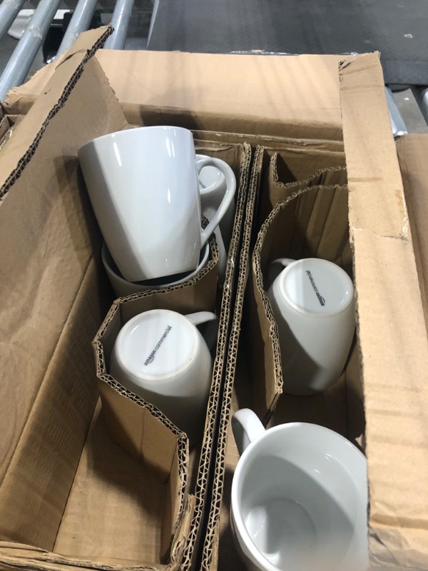 Photo 4 of AmazonCommercial 10-Piece Porcelain, 12 Oz. Coffee Mug Set, White 12oz(370cc) Coffe Mug Coupe