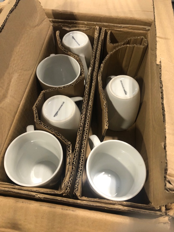 Photo 5 of AmazonCommercial 10-Piece Porcelain, 12 Oz. Coffee Mug Set, White 12oz(370cc) Coffe Mug Coupe