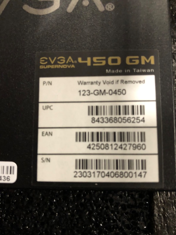 Photo 1 of EVGA SuperNOVA 450 GM, 80 Plus Gold 450W, Fully Modular, ECO Mode with DBB Fan, Includes Power ON Self Tester, SFX Form Factor, Power Supply,