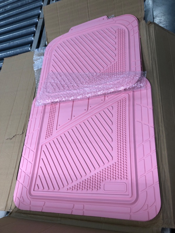 Photo 2 of CAR PASS Heavy Duty Rubber Floor Mats Pink 4-Piece Car Mat Set - Universal Waterproof Floor Mats for Car SUV Truck, Durable All-Weather Mats(All Pink)