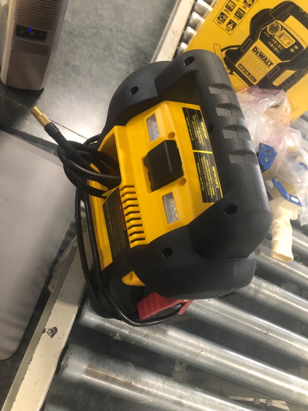 Photo 3 of DEWALT DXAEJ14 Digital Portable Power Station Jump Starter: 1400 Peak/700 Instant Amps, 120 PSI Digital Air Compressor, 3.1A USB Ports, Battery Clamps , Yellow