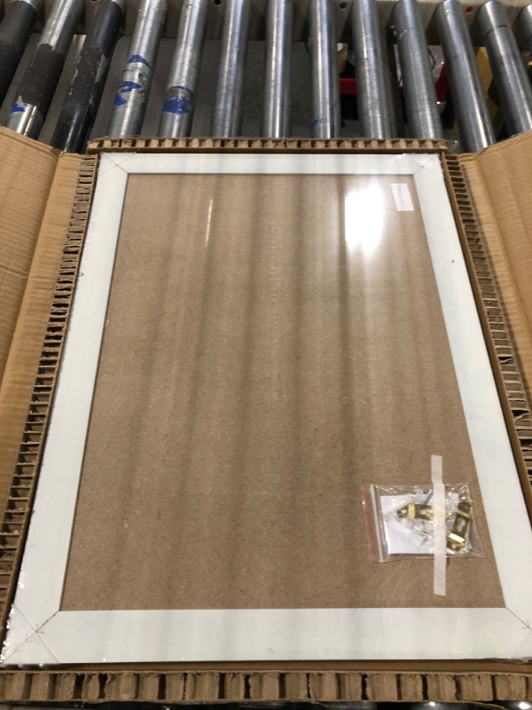 Photo 1 of Cork Board 18''X 24'' Bulletin Board for Wall tack Board Hanging pin tack Board Vintage White Wooden Frame Show Photo Decorative for Office bedrooms Frame 2 24''X 18‘’