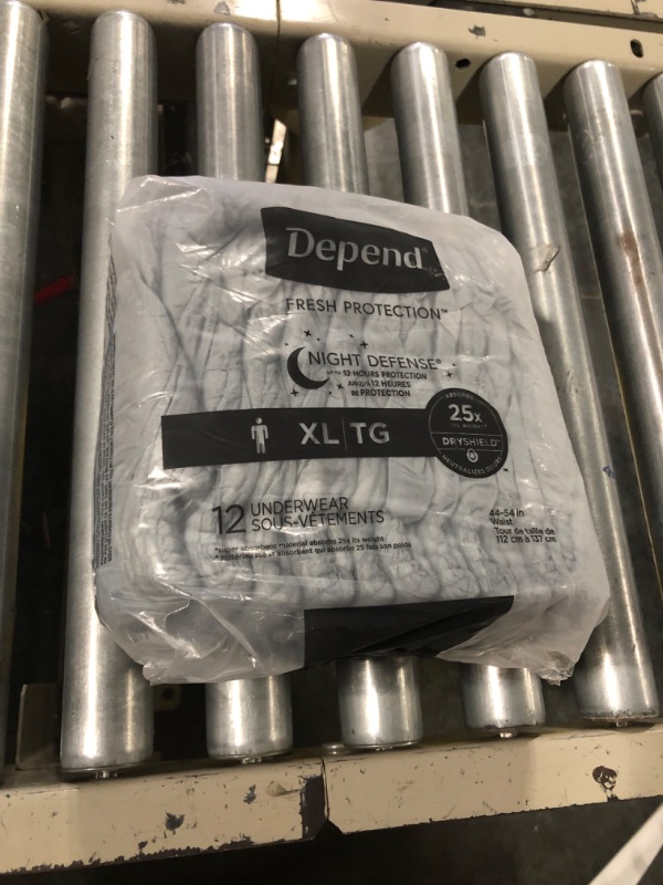 Photo 1 of Depend Night Defense Adult Incontinence Underwear for Men, Disposable, Overnight, Extra-Large, Grey, 12 Count, Packaging May Vary X-Large (12 Count)
