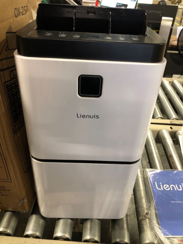 Photo 2 of Lienuis 25 Pints Dehumidifiers for Home and Basements, Large Room, Bedroom, Bathroom, 2000 Sq. Ft. Dehumidifier with Drain Hose and Water Tank, Auto or Manual Drainage, 12H Timer, Auto Defrost, Child Lock
