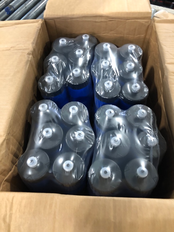 Photo 3 of 12 Strong Sports Squeeze Water Bottle Bulk Pack - 12 Bottles - 22 oz. BPA Free Easy Open Push/Pull Cap - Made in USA (Blue)