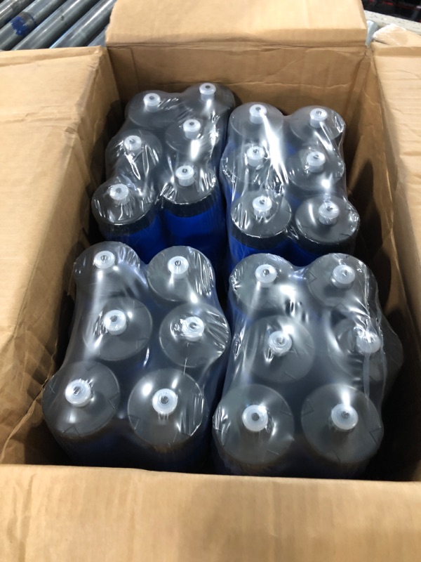 Photo 3 of 50 Strong Sports Squeeze Water Bottle Bulk Pack - 24 Bottles - 22 oz. BPA Free Easy Open Push/Pull Cap - Made in USA (Blue)