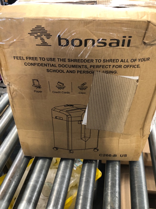 Photo 3 of Bonsaii 12-Sheet Micro Cut Shredders for Home Office, 60 Minute P-4 Security Level Paper Shredder for CD, Credit Card, Mails, Staple, Clip, with Jam-Proof System & 4.2 Gal Pullout Bin C266-B 12 Sheet-60Mins