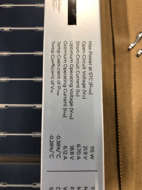 Photo 3 of Renogy Solar Panel 100 Watt 12 Volt, High-Efficiency Monocrystalline PV Module Power Charger for RV Marine Rooftop Farm Battery and Other Off-Grid Applications,