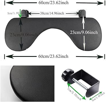 Photo 1 of FUZADEL Ergonomic Clamp On Keyboard Tray Desk Extender Foldable Elbow Rest Pad for Desk Keyboard Extender Desk Armrest Mount Under Desktop Height Adjustment (Large)
