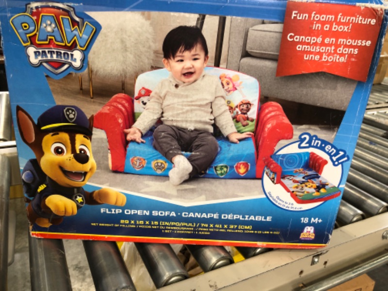 Photo 2 of Marshmallow Furniture, Children's 2-in-1 Flip Open Foam Compressed Sofa, PAW Patrol