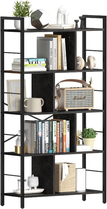 Photo 1 of 
Yoobure 5 Tier Tall Book Shelf, Industrial Bookshelf Storage Bookcase, Open Wood Book Case, Rustic 5 Shelf Display Shelf for Living Room, Modern Standing...