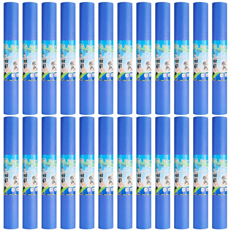 Photo 1 of 3 mm Thick Yoga Mat Bulk, 68.11 x 24.02 Inches Exercise Workout Mat Non Slip Fitness Yoga Pad for Women Kids Gym Home Yoga Pilates, Reliable Sturdy Material and Easy to Clean (Dark Blue)