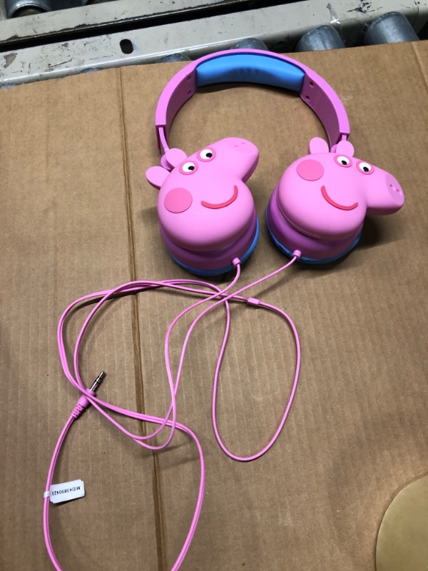 Photo 2 of Peppa Pig Over-Ear Headphones for Kids - Adjustable Headband, Stereo Sound, Tangle-Free Cable, Volume Control, and 3.5mm Jack - Perfect for School, Home, and Travel