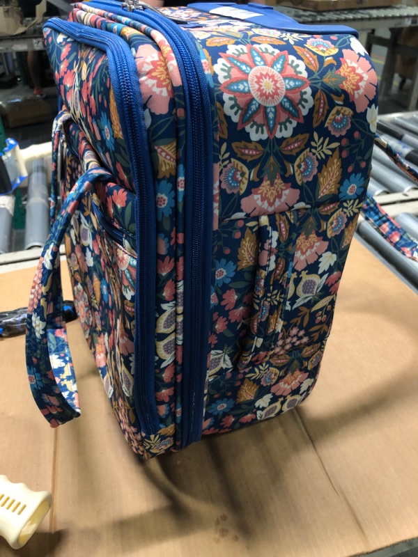 Photo 3 of **LOCKED/CAN NOT OPEN**Vera Bradley Women's Softside Underseat Rolling Work Bag, Enchanted Mandala Blue, One Size