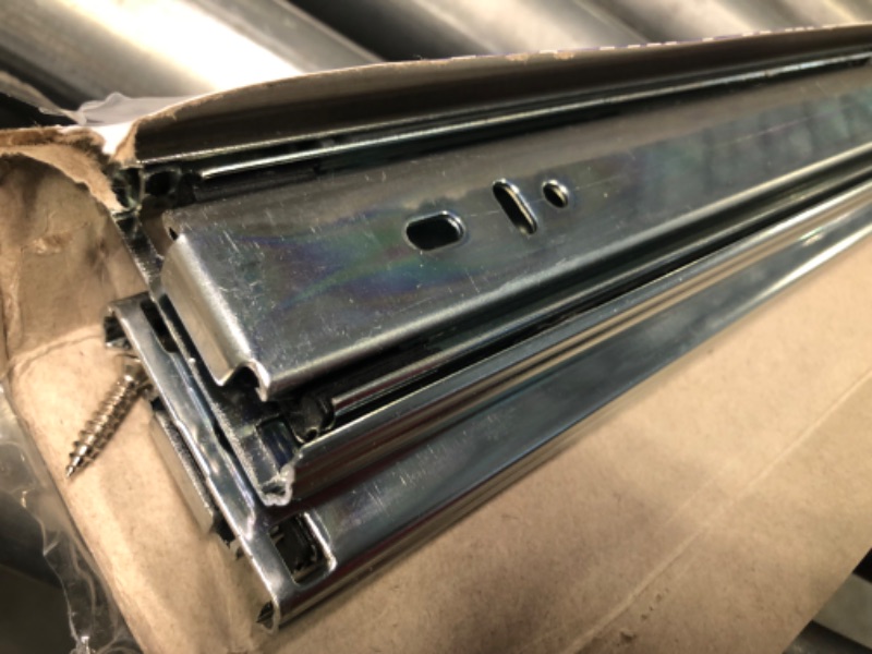Photo 1 of 1 Pair Heavy Duty Drawer Slides 22 inch Soft Close Ball Bearing Drawer Slides - LONTAN 4502S3-22 Drawer Rails Heavy Duty 100 LB Capacity Full Extension Drawer Slides 22'' Drawer Slides 1 Pairs