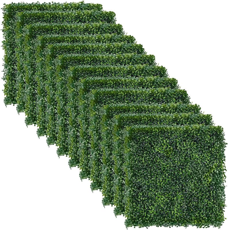 Photo 1 of  12 PCS 20"x20" Artificial Grass Wall - UV Protected Boxwood Hedge Wall Panels - Suits for All Decorations