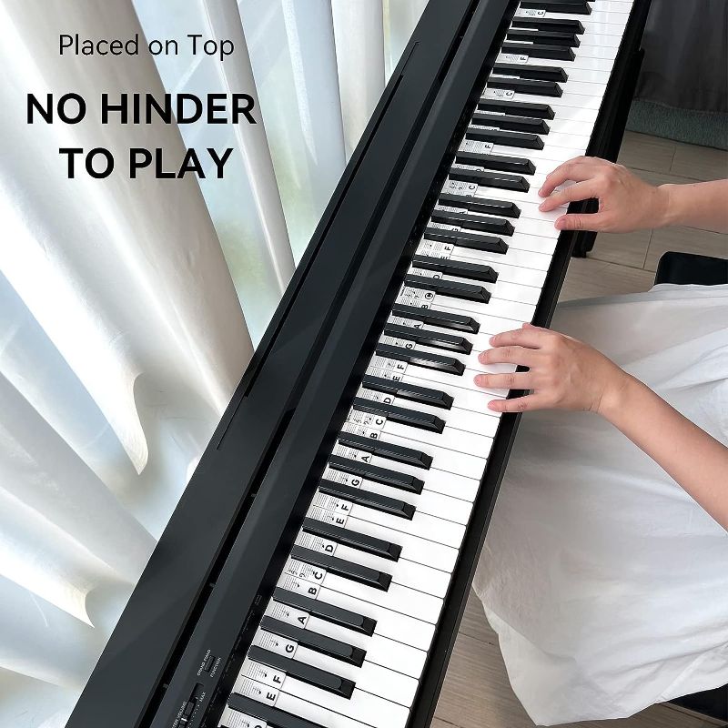 Photo 1 of BEATBIT Piano Notes Guide for Beginner, Removable Piano Keyboard Note Labels for Learning, 88-Key Full Size, Made of Silicone, No Need Stickers, Reusable and Comes with Box (Classic Black?
Brand: BEATBIT