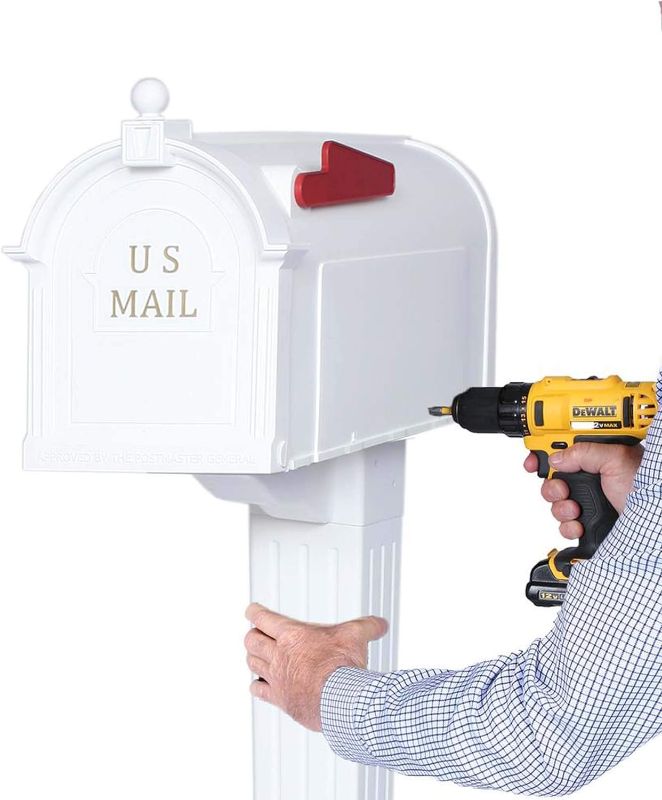 Photo 2 of 
Postal Pro PP3400WHM Craftsman Mailbox Post Kit, White
