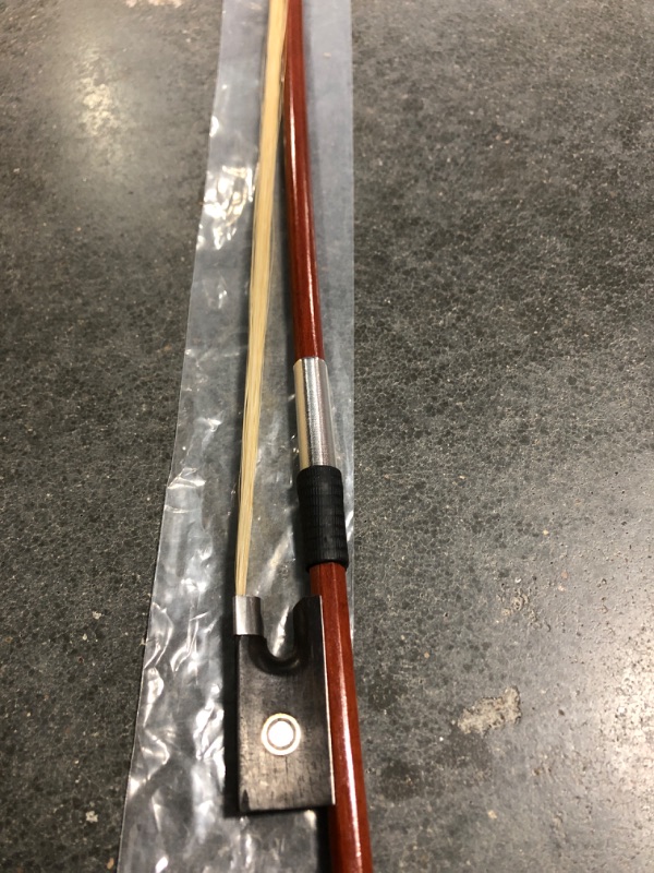 Photo 3 of AMZZ Violin Bow 4/4 Superior Brazilwood Violin Bow ebony frog white Horse hair Well Balanced Handmade Intermediate Users Advance students Violin Bow