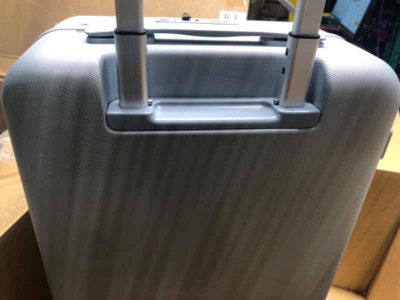 Photo 4 of **Does not open?Locked** Hanke 20 Inch Carry On Luggage Hard Shell Suitcases with Wheels Lightweight Travel Luggage for Weekender Suitcase with Lock Rolling Luggage with Front Pocket(Grey)
