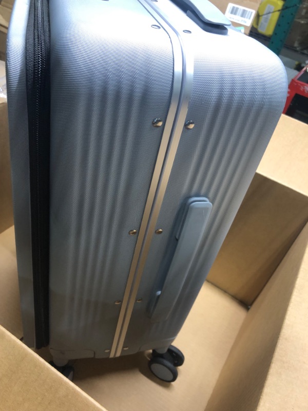 Photo 5 of **Does not open?Locked** Hanke 20 Inch Carry On Luggage Hard Shell Suitcases with Wheels Lightweight Travel Luggage for Weekender Suitcase with Lock Rolling Luggage with Front Pocket(Grey)