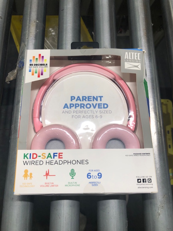 Photo 3 of Altec Lansing Over The Ears Kids Headphones - Volume Limiting Technology for Developing Ears, Ages 6-9, Perfect for Learning from Home, Pink Pink Ages 6+