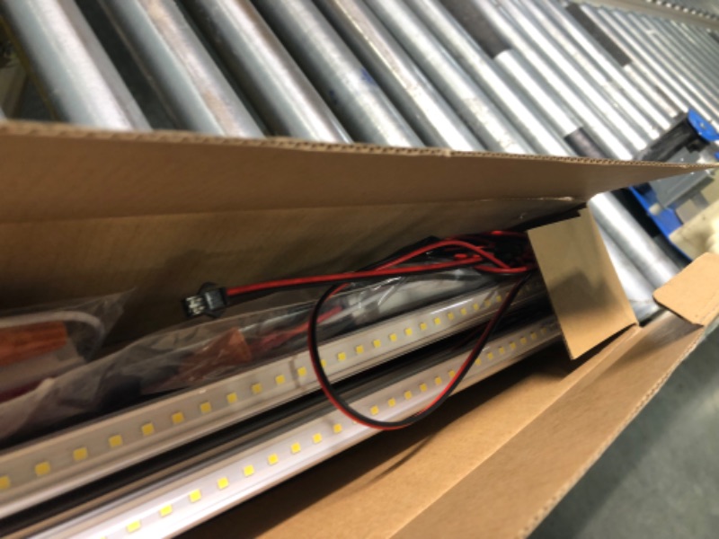 Photo 4 of 2packs led Tube, 4FT LED Retrofit Kit, Magnetic LED Strips, 36W (80W ),5400LM Super Bright, 3500K Warm White, T8 T10 T12 led Replacement for Fluorescent Tubes,Transparent Cover Strip Lighting 4ft-3500k-2pack