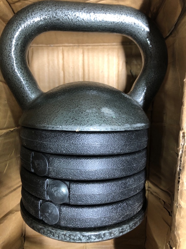 Photo 3 of Apex Adjustable Heavy-Duty Exercise Kettlebell Weight Set Strength Training and Weightlifting Equipment for Home Gyms APKB-5009, Grey