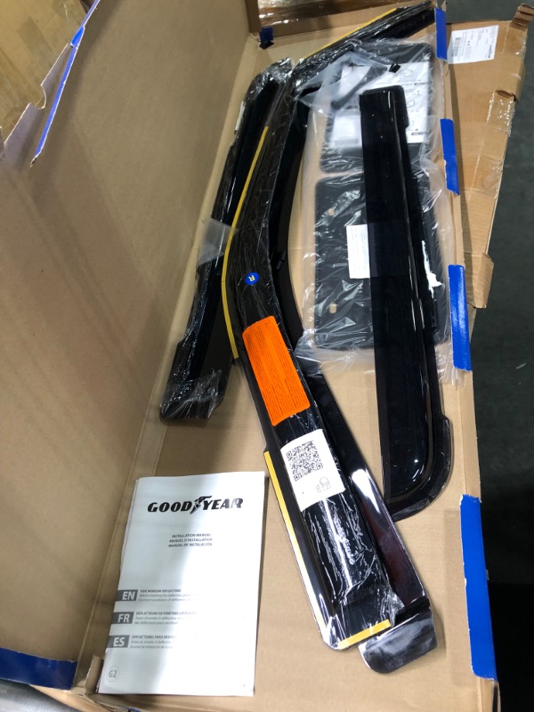 Photo 1 of Goodyear Shatterproof in-Channel Window Deflectors for Ford F150 2015-2020 SuperCrew (fit for Ford F250-F550 17-23), Rain Guards, Window Visors, Vent Deflector, Truck Accessories, 4 pcs- GY003407 For F150 15-20, SuperCrew, In-channel