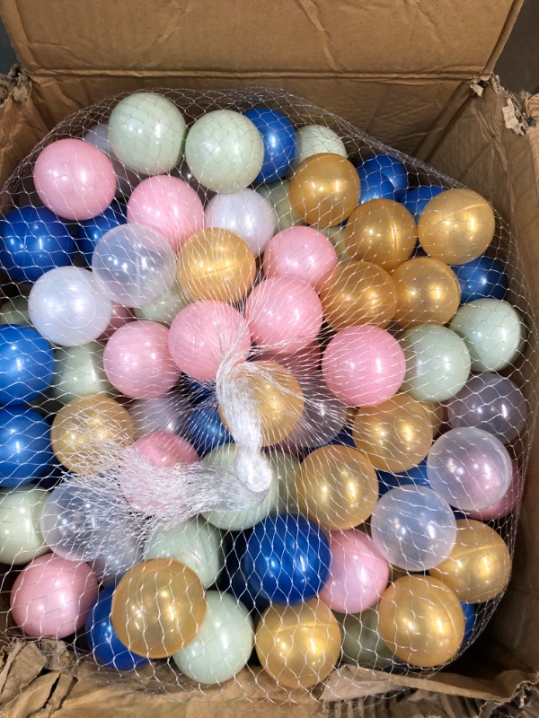 Photo 3 of Dadoudou Ball Pit Balls,100pcs Plastic Balls for Ball Pit with 6 Colors 2.16" Phthalate BPA Free Pit Balls for Babies Kids Blue/Green