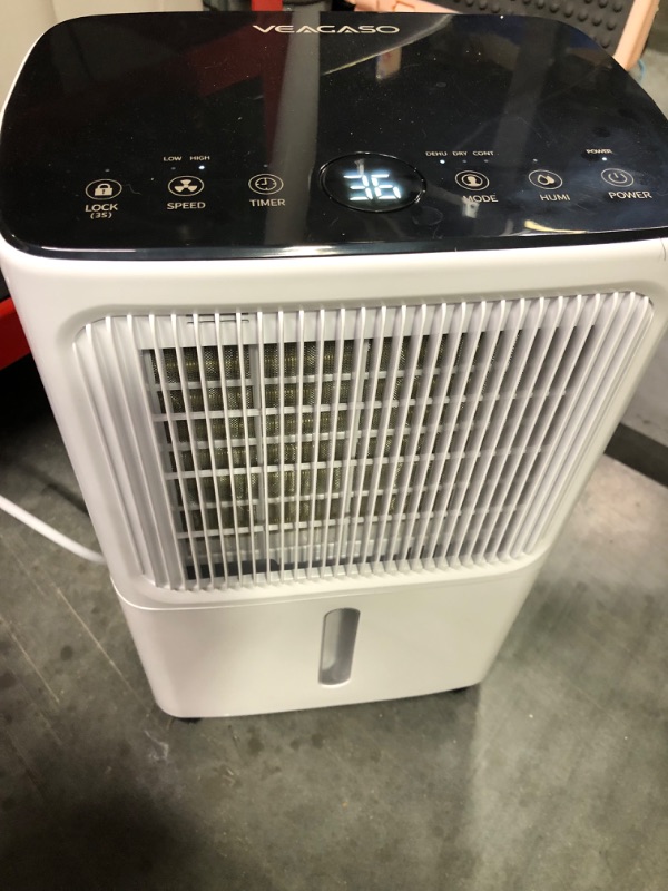 Photo 5 of 30 Pint Dehumidifiers for Home with Drain Hose, VEAGASO 2,500 Sq.Ft Dehumidifier for Basement, Large Room, Bathroom, Three Operation Modes, Intelligent Humidity Control, Dry Clothes, 24HR Timer