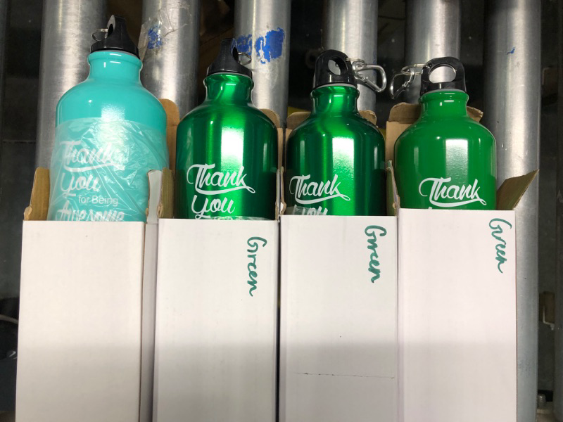 Photo 1 of 4 Pcs Thank You Gifts Thank You for Being Awesome Water Bottle Aluminum Water Bottles 20oz Reusable Leak Proof Twist Lid Buckle Sports Water Bottle Appreciation Gift for Coworker Teacher (Multicolor)