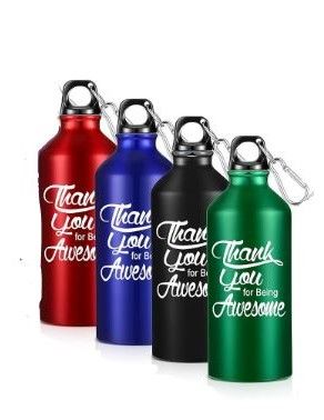 Photo 1 of 4 Pcs Thank You Gifts Thank You for Being Awesome Water Bottle Aluminum Water Bottles 20oz Reusable Leak Proof Twist Lid Buckle Sports Water Bottle Appreciation Gift for Coworker Teacher (orange)