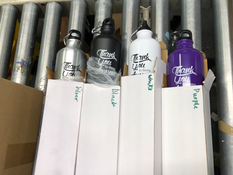 Photo 1 of 4 Pcs Thank You Gifts Thank You for Being Awesome Water Bottle Aluminum Water Bottles 20oz Reusable Leak Proof Twist Lid Buckle Sports Water Bottle Appreciation Gift for Coworker Teacher (Multicolor)