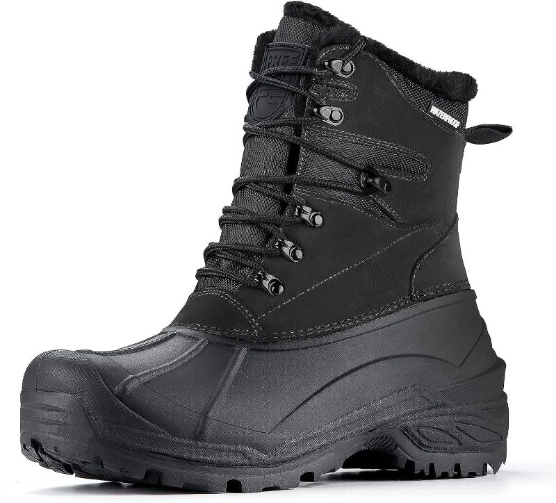 Photo 1 of FREE SOLDIER Mens Snow Boots Warm Fleece Lining Winter Ski Shoes Waterproof Insulated Booties Size 11