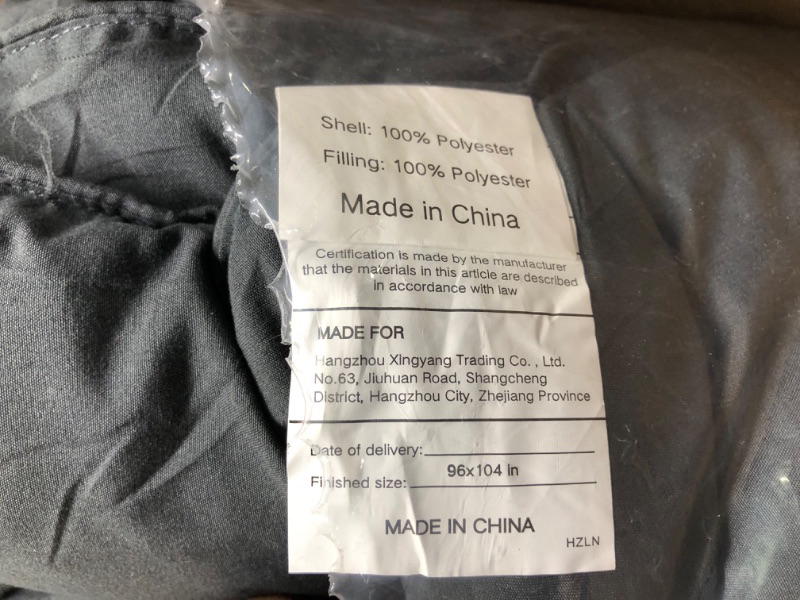 Photo 3 of  All Season California King Size Bed Comforter and 2 Pillow Cases - Cooling Down Alternative Quilted Duvet Insert with Corner Tabs - Winter Warm - Machine Washable - Grey, 96 x 104 Inch Dark Grey Cal King?96*104?