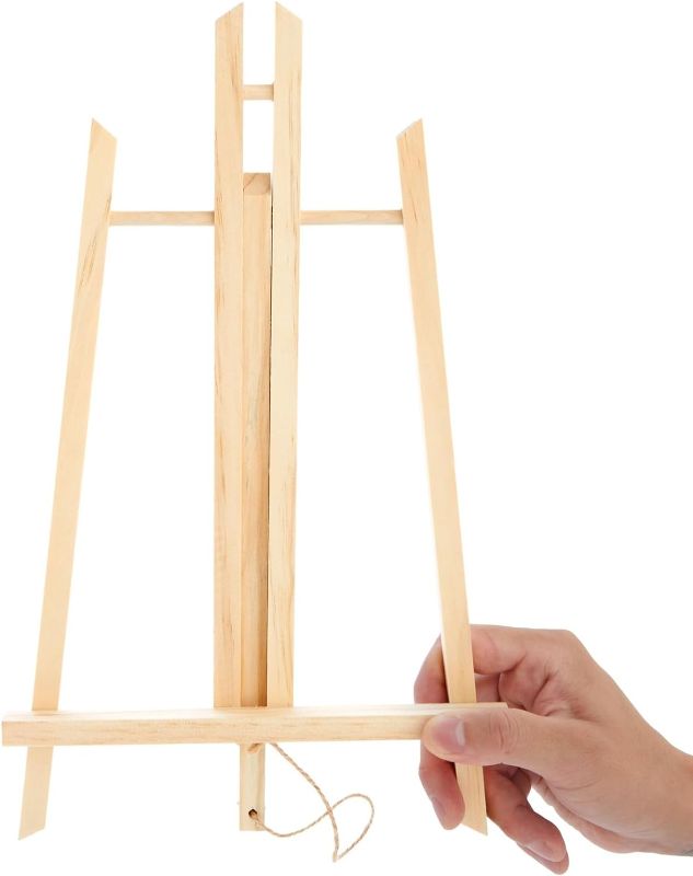 Photo 1 of 17 Pack Wood Table Top Easels for Painting, Small Artist Easel for Art Canvas Display, Kids, Classroom 12 in