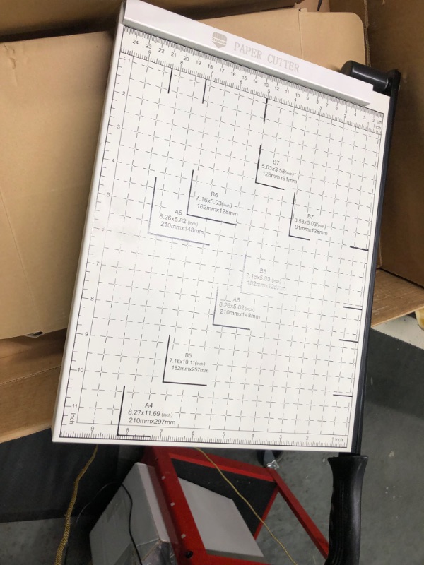 Photo 3 of A4 Paper Cutter Stack Paper Trimmer Guillotine 12” Cutting Length with Safety Blade Lock ZEQUAN, 10-Sheet Capacity, Commercial Grade Guillotine Paper Slicer Cutter for Office Home School 12Inch
