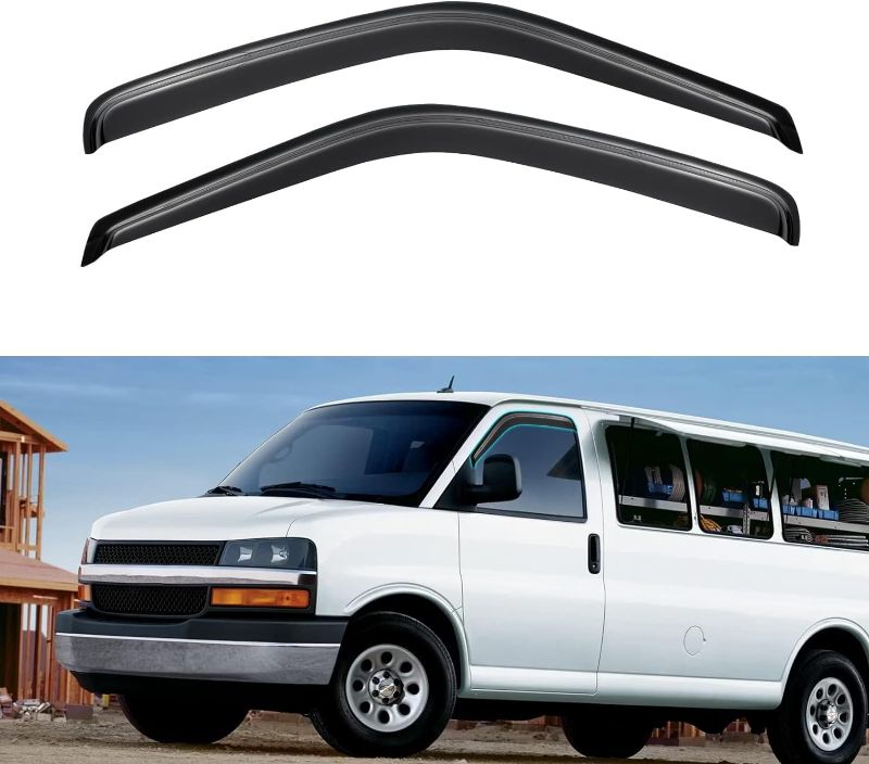 Photo 1 of YQAUTEC Window Visors Rain Guards Shield for 1996-2023 Chevy Express Van/GMC