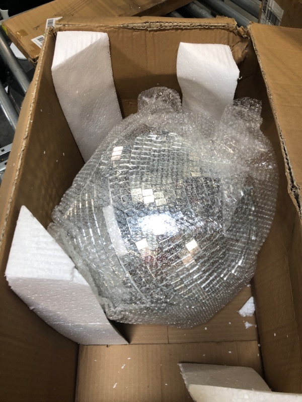 Photo 2 of Youdepot Disco Ball Disco Ball Mirror 12 Inch Mirror Ball Hanging Disco Lighting Ball for DJ Club Stage Bar Party Wedding Holiday Decoration Disco Ball Large