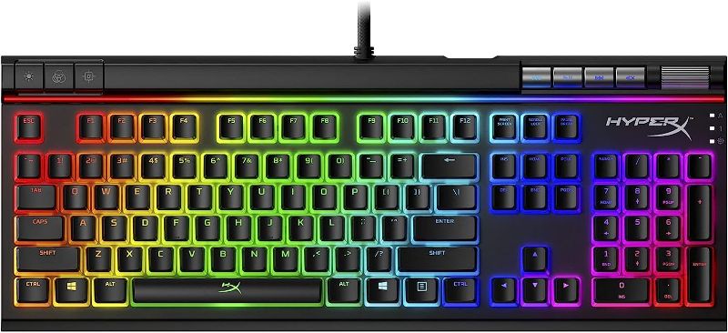 Photo 1 of HyperX Alloy Elite 2 – Mechanical Gaming Keyboard, Software-Controlled Light & Macro Customization, ABS Pudding Keycaps, Media Controls, RGB LED Backlit, Linear Switch, HyperX Red,Black
