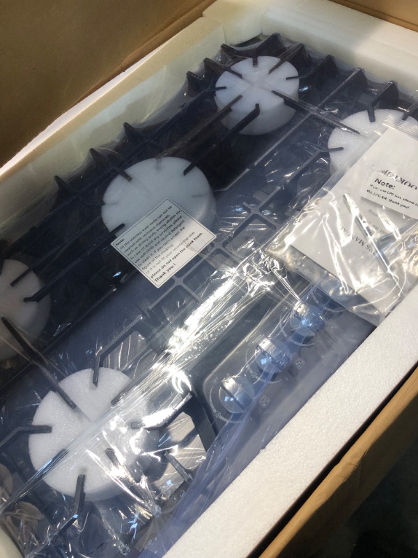 Photo 1 of Anlyter 30 Inch Gas Cooktop, 5 Burners Built-in Gas Stovetop Stainless Steel LPG/NG Convertible Gas Stove Dual Fuel Sealed Gas Hob - Black Black-Stainless Steel